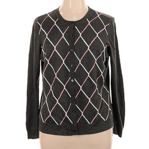 Croft & Barrow long sleeve cardigan, plaid, XL